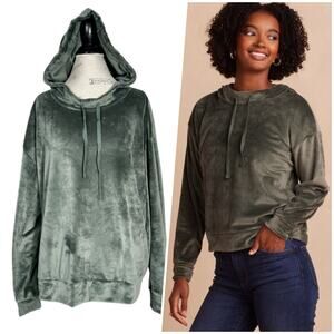Summersalt | Women | The Plush Velour Boxy Cozy Olive Hoodie | Size 2XL
